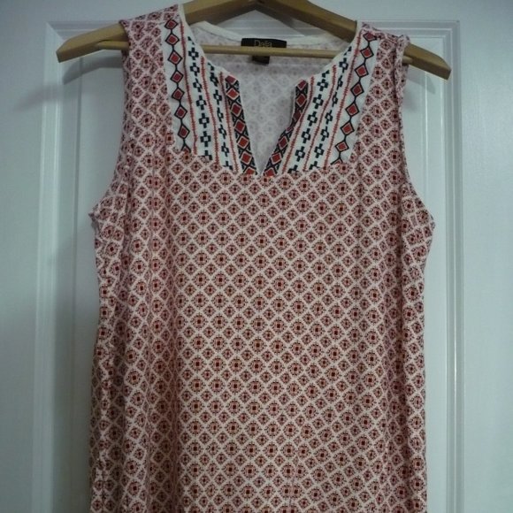 Dalia Cotton Lace Embroidered Folksy Tunic Tank Top - Picture 3 of 8
